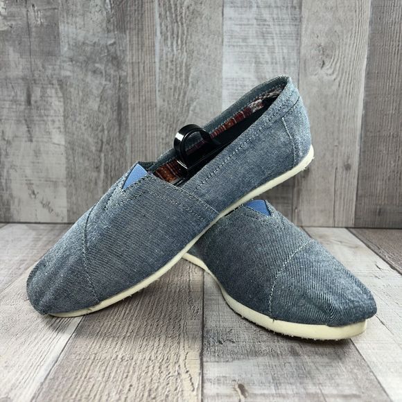 Toms Women's Alpargata Slip On Flats Casual Shoes Chambray Blue Size 7.5 - Picture 2 of 13